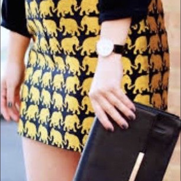 J. Crew Gold Elephant Jacquard Skirt size 4/10 - Picture 5 of 8